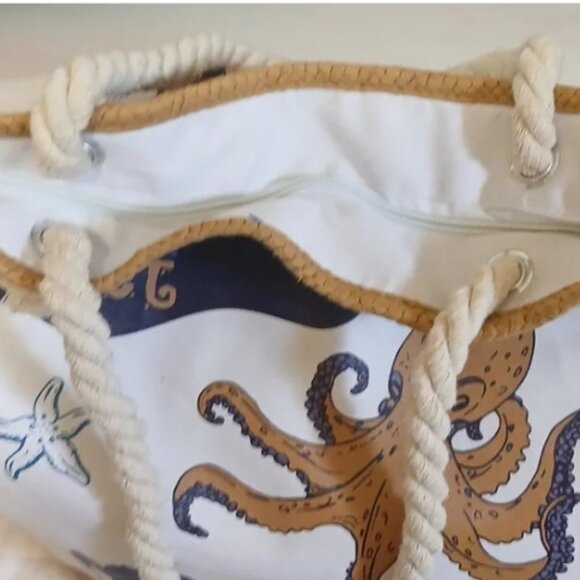 Vintage "Marine set" Ocean Beach Nautical Themed Over Sized Tote Bag🆕⌚📦🏃💨🚚 - Picture 3 of 9